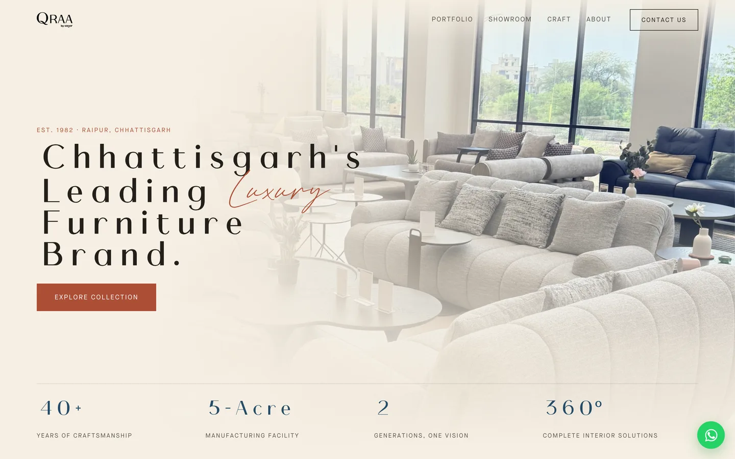 Luxury furniture brand — editorial storefront